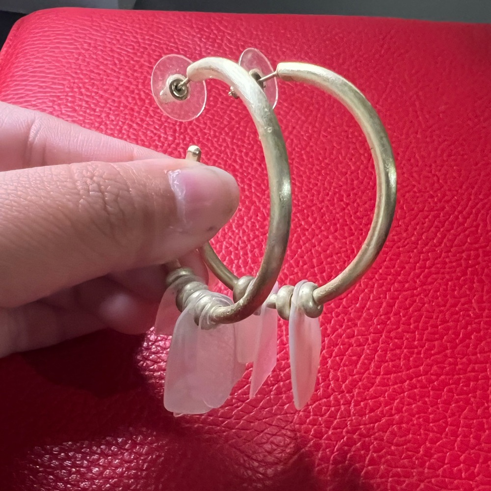 Gaby Earrings in Gold and Ivory Mother of Pearl